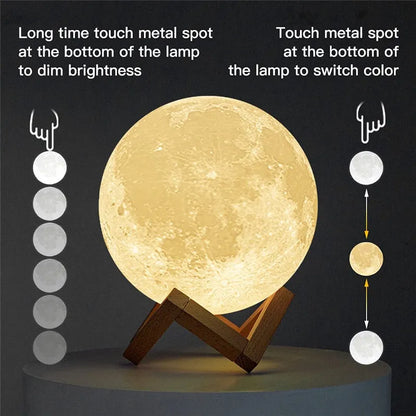 Rechargable 3D Moon Lamp